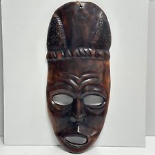 Vintage African Tribal Hand Carved Wood Mask Wall Decor Art picture