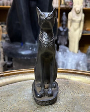 UNIQUE ANCIENT EGYPTIAN ANTIQUITIES Black Statue Of Goddess Bastet Cat Egypt BC picture