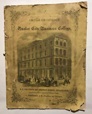 Rare Antique 1865 Quaker City Business College Philadelphia Circular & Catalogue picture