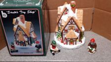 Vintage Santa's Toy Shop lighted 2 Porcelain Bisque Helpers Brinns 1987 picture