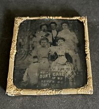 WE DON’T CARE … Original Tintype 19th C. - Unusual Group Photo picture