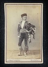 1860s CDV Photo Well Dressed Matador Bullfighting Barcelona Spain 1800s Sports picture