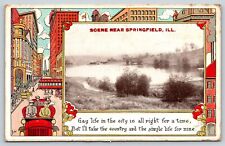 Lake Scene near Springfield Illinois Postcard c1912 Capital  Land of Lincoln picture