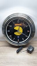 Pac Man Clock with Neon Light TX Lotto Collectible Merch Promo Not Sold in Store picture