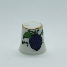 Vtg Knotts Berry Porcelain Advertising Thimble w/ Grapes picture