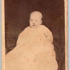 c1870s Plymouth, MA Baby CdV Photo Card WS Robbins Main Street Antique H25 picture