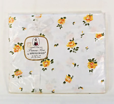 Vtg NOS Springmaid Princess Rose FLAT SHEET 81 x 108” 100% Cotton Percale Yellow picture