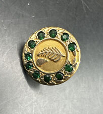Employee Award Jg 1/10 - 10k Gold Fill Lapel Pin Fern Leaf Water 11 Stones J104 picture