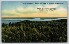 Minnesota~Aerial View Of Scenic Gull Lake In Brainerd Nisswa Area~Linen Postcard picture