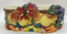 READ Vintage Fitz and Floyd Coq Du Village Rooster Planter Pot Chicken picture