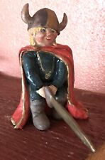 Norwegian Viking Child Resin Figurine Candy Designs Big Sword Cape Norway 4 Ins picture