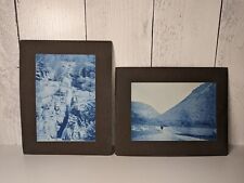 1899 CYANOTYPE Photos White Mountains NH Moose Crawford Notch Lot Of 2 picture