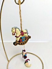 Miniature Ornament Resin Rocking Horse Moon Man  Santa Claus Christmas picture