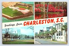 Postcard Greetings From Charleston South Carolina Banner Large Letter B picture