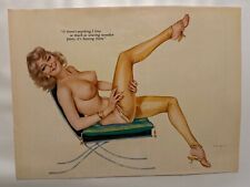 VARGAS GIRL Sexy Pin-Up Feb 1964 Playboy Print Blonde Wearing Tight Gold Pants picture