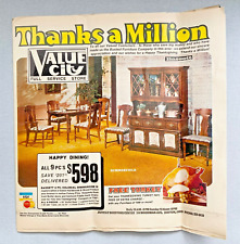 VINTAGE 70’S VALUE CITY FURNITURE SALES STORE FLYER PRINT AD BOOKLET  picture