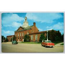 Postcard MN Fergus Falls City Hall Classic Cars 14514 picture