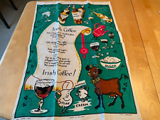 IRISH COFFEE 100% LINEN IRELAND MADE TEA TOWEL BAR WARE picture