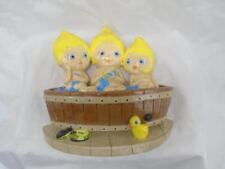 1976 Apsit Bros Of California Brothers Girls in Bathtub Blue Chalk Ware Vintage picture