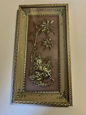 MCM Decor Winter Wall Hanging by Metalcraft Gold Pink Greek 1950s Seasons picture