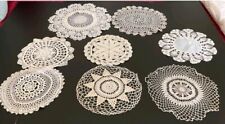 Estate Sale Find* Handcrafted Lot of 8 White* off white Round Doilies. Stunning  picture