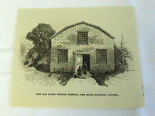 small 1882 magazine engraving ~ OLD STONE CHURCH, TRENTON New Jersey picture