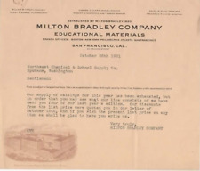 Milton Bradley Company San Francisco 1921 vintage letterhead picture