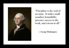 George Washington 4x6 Print With Quote US Army Discipline American Revolution picture