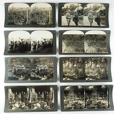 World War One Stereoview Lot of 8 Soldiers Battlefield Ruins WWI France E1102 picture
