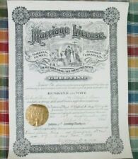 Vintage 1919 Indiana Marriage License, Jennings County picture