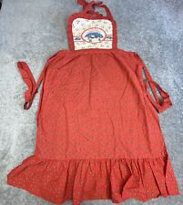 Vintage Handmade Apron Womens One Size Red Night Before Christmas Quilted Ruffle picture