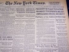 1935 APRIL 29 NEW YORK TIMES - PRESIDENT TALK TO NATION PROMISES RELIEF- NT 1862 picture