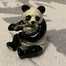 Panda Enameled Bamboo With Rhinestones Trinket Box picture