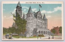 Dayton OH Ohio Steel High School Castle Architecture Old Car Vintage Postcard picture