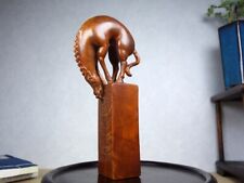 Natural Boxwood Hand carved Exquisite Horse Seals Chinese picture