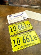 Original Match Pair of 1983 Illinois Car License Plate 10 661 B  Automobile Tags picture