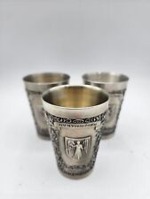 Vintage Pewter Zinn Becker cups Goblets Set of 3 picture