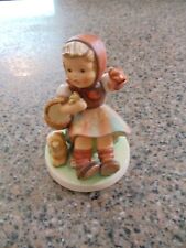 Vintage Goebel Hummel Figurine #65 Farewell TMK5 Girl w/ Lamb Basket 4 7/8” Tall picture