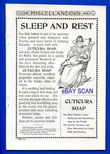 Mother and baby on rocking chair in orig. antique 1894 Cuticura Soap full pg ad picture