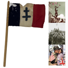 VERY RARE WWII Bourges France Hand Sewn Sept 1944 Resistance Liberation Flag picture