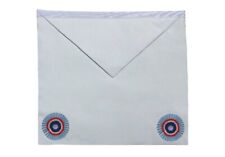 FELLOWCRAFT EMULATION RITE ENGLISH REGULATION APRON - WHITE WITH TWO ROSETTES picture