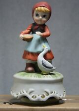 Vintage Dutch Girl With Pie Duck | Rotating Music Box | Bisque picture