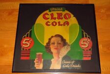 Exceptional Cleo Cola Soda Cardboard Advertisement Sign Original Framed picture