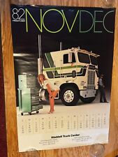 Vintage 1982 Nov Dec FREIGHTLINER Semi Truck Sexy Girl Pin Up 23” x 33 ½” Poster picture