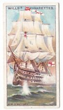 HMS VICTORY Vintage 109 Year Old Card Admiral Nelson Trafalgar Battle of Ushant picture