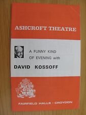 1969 DAVID KOSSOFF A Funny Kind of Evening With Kossoff Ashcroft Theatre Croydon picture