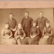 ID'd c1880s Granite Falls, MINN Large Family Group Cabinet Card Real Photo 3A picture