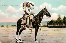 Wheelock Postcard Ma-Ka-Wa Crow Chief on Horseback Native Americana Unposted picture