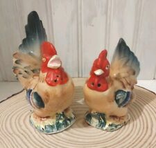 Vintage Rooster & Hen Salt & Pepper Shakers Japan Chicken Farmhouse  picture