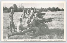 Military~WWII~Battery Of 75mm Field Howitzers~US Army Signal Corps Photo~Vtg PC picture